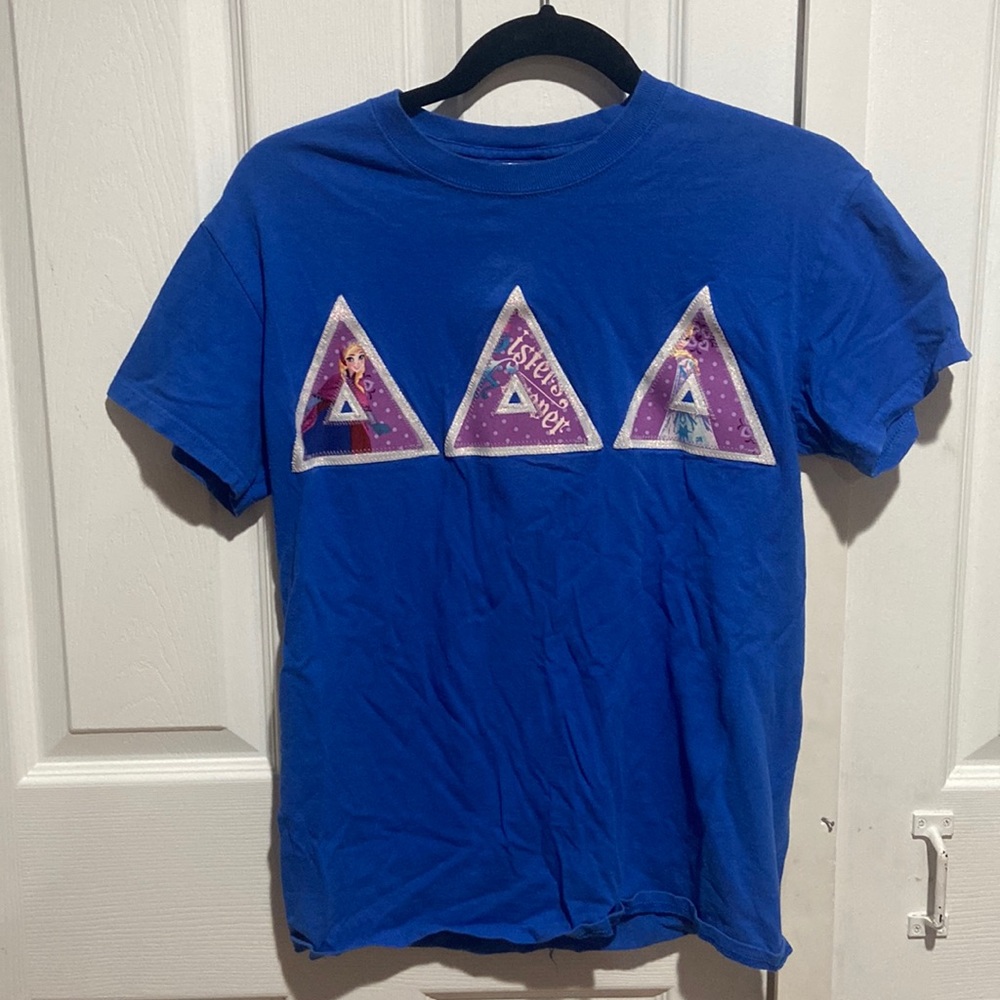 FROZEN TRIDELTA Greek letters shirt blue